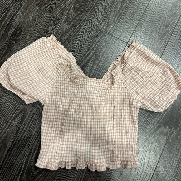 Urban romantics cropped top, light pink and white flannel colour, size medium - Picture 1 of 2